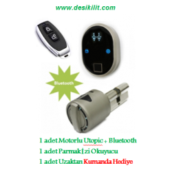 Desi Utopic R 100 D02 Akıllı Telefon Kontrolü Parmak İzi Okuyuculu ve Uzaktan Kumandalı Akıllı Kilit